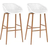Prolenta Maison Exclusive - Tabourets de bar, lot de 2, blanc