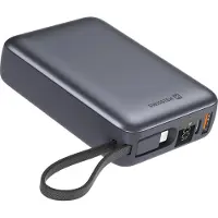 Swissten , Batterie externe 20000mAh avec câble USB-C et Lightning Compacte, argentée