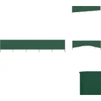 vidaXL 5 pièces de toile pare-vent 600 x 80 cm vert - Parasols et protections solaires