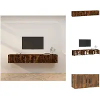 vidaXL Armoires murales TV 3 pcs. Chêne fumé 80x34,5x40 cm - Meubles TV
