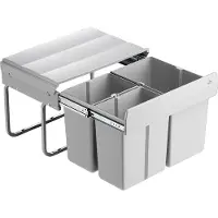 NABER Trio Shorty. Collecteur de déchets, alu gris. - Poubelle