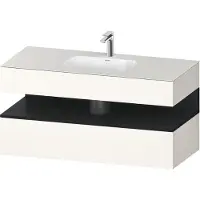 Duravit Collection One lavabo à encastrer avec meuble sous-vasque en console, 1200x550x600mm, niche en chêne noir, QA4787016840010