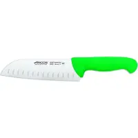 Arcos Couteau Santoku 2900- Prof 290621 avec poches en nitrum en acier inoxydable et polypropylène mangue vert ergonomique avec lame de 18 cm, vitrine.
