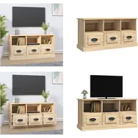 vidaXL Armoire TV Chêne Sonoma 100x35x50 cm Bois composite - Armoire TV - Meubles TV - Supports TV