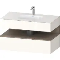 Duravit Collection One lavabo à encastrer avec meuble sous-vasque en console, 1000x550x600mm, niche chêne terra, QA4786035220010