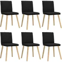 Syfax Chaises à manger lot de 6 noir tissu