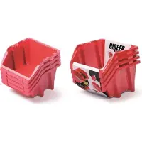 Prosperplast Set úložných boxů 4 ks BINEER SHORT SET - 272x238x236 mm - barva: červená