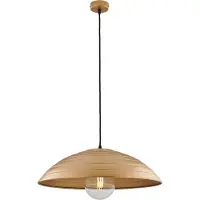 BeLight Suspension Expéditeur D.50 Cm, Fer Noir, Déco Or Antique, Câble Tissu Réglable, 1 Lumière, Style Rétro Raffiné