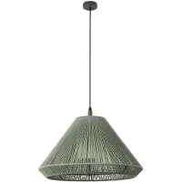 Faro Suspension SAIGON OUT E27 15W IP44 aluminium gris foncé, PL vert H:68cm Ø68cm dimmable