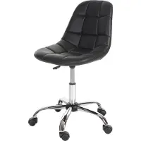 Mendler Fauteuil de bureau Lier, chaise pitovante, siège baquet, similicuir noir