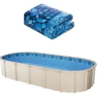 Vevor bâche de piscine ovale, 1006 x 549 x 147 cm, bâche de recouvrement en vinyle de taille standard, convient pour les piscines hors sol avec une hauteur de paroi de 137 cm