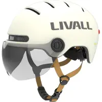 LIVALL L23 Casque blanc 54-58 cm avec visière de protection LED/SOS