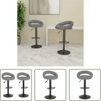 The Living Store Tabouret de bar 2 pcs. Velours gris clair