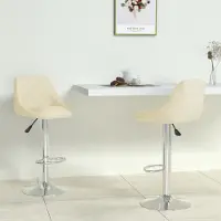 Prolenta Maison Exclusive - Lot de 2 tabourets de bar en similicuir crème