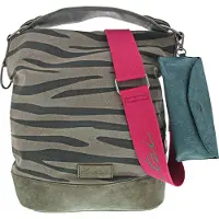 Fritzi aus Preußen Sac bandoulière 'Izzy' bleu cyan / gris / taupe / gris foncé