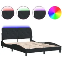 vidaXL Cadre de lit avec LED sans matelas noir 120x200 cm velours