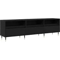 Syfax Meuble TV Chêne noir 150 x 30 x 45 cm Bois d'ingénierie