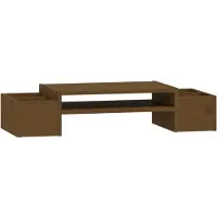 vidaXL Support d'écran marron miel 70x27,5x15 cm pin massif