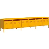 Syfax Meuble TV jaune moutarde 202x39x43,5 cm acier laminé à froid