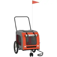 Syfax Remorque de vélo pour animaux de compagnie orange et gris