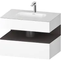 Duravit Collection One lavabo à encastrer avec meuble sous-vasque en console, 800x550x600mm, niche graphite super mate, QA4785080180000