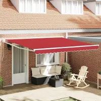 Syfax Auvent rétractable Rouge 400 × 300 cm