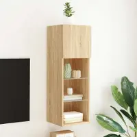 Prolenta Maison Exclusive - Meuble TV avec éclairage LED Chêne Sonoma 30,5x30x90 cm