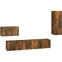 Syfax Ensemble de meubles TV 4 pcs Chêne fumé Bois d'ingénierie
