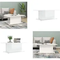 vidaXL Table basse blanc brillant 102x55,5x40 cm Bois composite - Table basse - Tables basses - Table d'appoint - Table de rangement