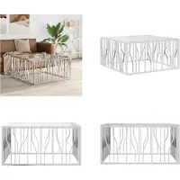 vidaXL Table basse 100x100x50 cm Acier inoxydable et verre - Table basse - Tables basses - Table d'appoint - Table de salon