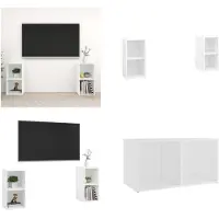 vidaXL Armoires TV 2 pcs. Blanc 72x35x36,5 cm Bois composite - Armoire TV - Meubles TV - Armoire TV
