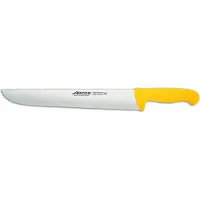 Arcos Couteau de boucher couleur - Prof 292400 en acier inoxydable nitrum et mangue ergonomique jaune polypropylène et 35 cm de lame, vitrine
