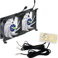 Titan TTC-SC22 A/V2+ Ventilateur double de réfrigérateur 92x25mm IP55 pour le camping - 12 V - 105,94 cfm