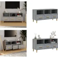 vidaXL Armoire TV Gris Sonoma 102x36x50 cm Bois composite - Armoire TV - Meubles TV - Support TV