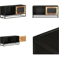 vidaXL Armoire TV 90x30x40 cm Bois de manguier brut - Armoire TV - Armoire TV en bois - Meuble TV