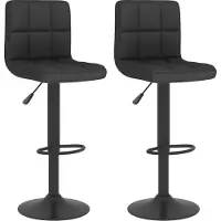 vidaXL Tabouret de bar 2 pcs. noir tissu