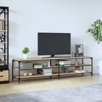 Prolenta Maison Exclusive - Meuble TV Chêne Sonoma 200x30x50 cm Matériau dérivé du bois et métal