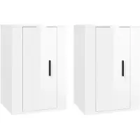 Syfax Meubles TV muraux 2 pcs Blanc brillant 40x34,5x60 cm