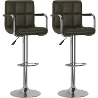 Syfax Tabourets de bar lot de 2 marron similicuir