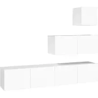 Syfax Ensemble de meubles TV 4 pcs Blanc Bois d'ingénierie