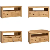 vidaXL Armoire d'angle TV 93 x 49 x 49 cm Pin massif de Panama - Armoire d'angle TV - Armoires TV - Armoires TV