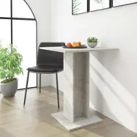 The Living Store Table de bistrot gris béton 60x60x75 cm bois composite