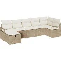 Syfax Ensemble de Canapés avec coussin 5 pcs polyrotin
