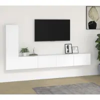 Prolenta Maison Exclusive - Ensemble de meubles TV 3 pcs Blanc Bois d'ingénierie