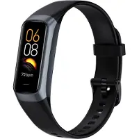 INF Montre connectée avec moniteur de fréquence cardiaque et de tension artérielle Black