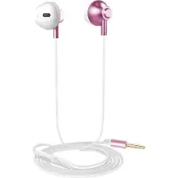 Akashi , Casque filaire avec jack 3,5 mm et microphone intégré, rose