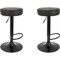 Home Deco Factory Lot de 2 Tabourets de Bar - - Mumford - Réglables - Noirs