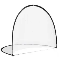 HOMCOM Cage de Football système Pop Up avec sac de transport et piquets de fixation dim. 247L x 203l x 201,5H cm noir et blanc