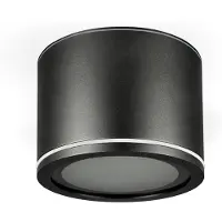 EDO Luminaire de salle de bain UMA, GX53, IP54, montage en surface, rond, noir, EDO777543 Solutions