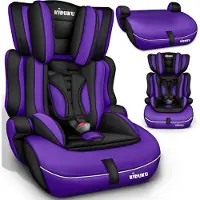 Kiduku Siège auto pour enfants Siège auto 9-36kg groupe 1+2+3 noir/violet